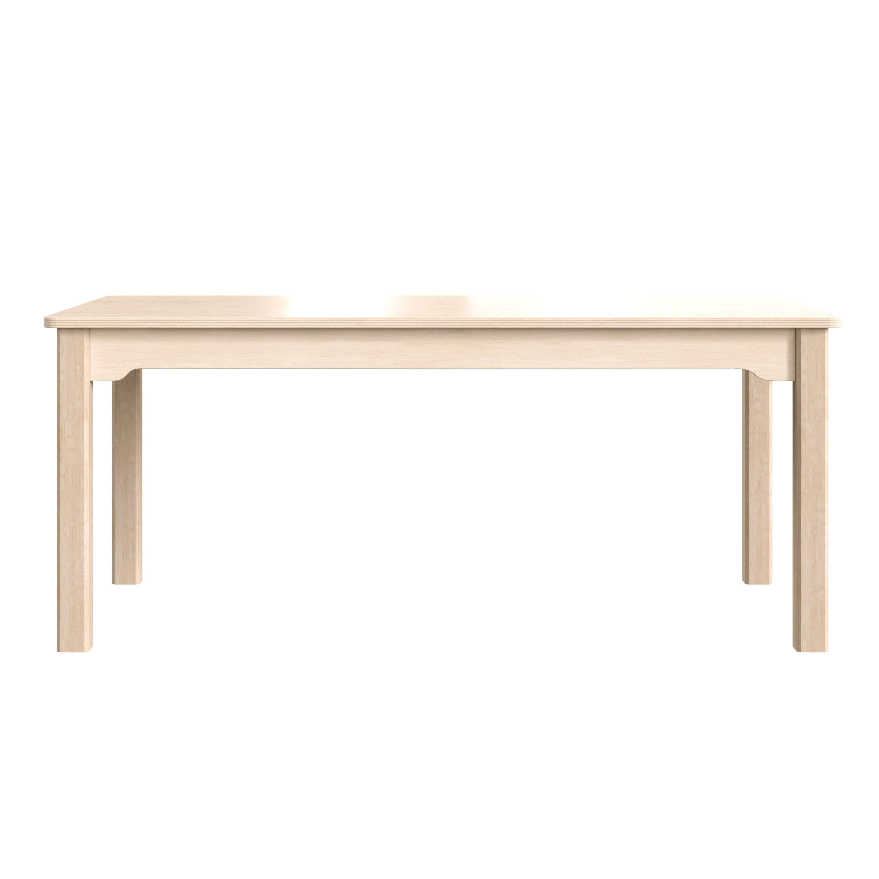 Angle. Flash Furniture - Bright Beginnings Commercial Grade Wooden Rectangular Preschool Classroom Activity Table, (23.5"W x 47.25"D x 18"H), Bee - Natural.