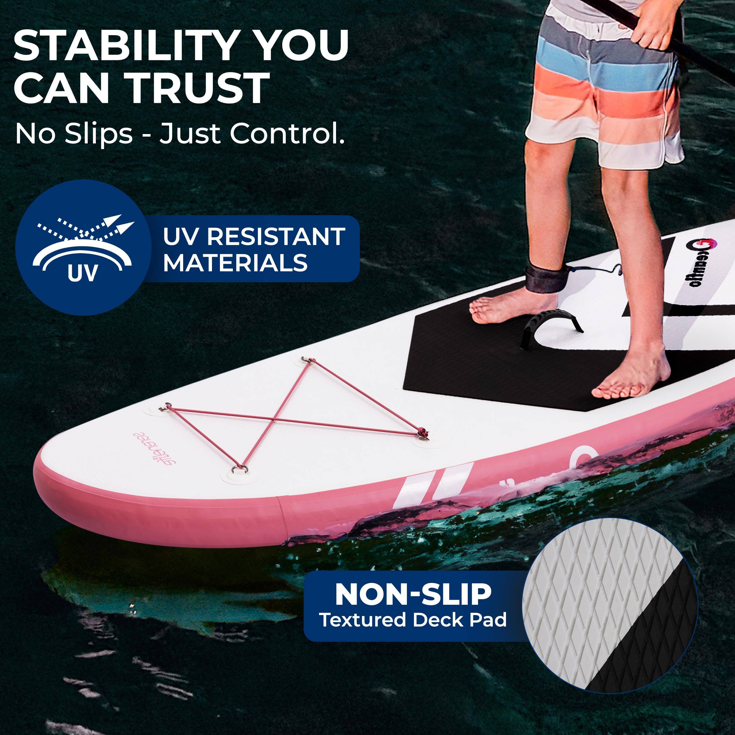 STABILITY YOU CAN TRUST  
No Slips - Just Control.  

UV RESISTANT MATERIALS  

NON-SLIP  
Textured Deck Pad