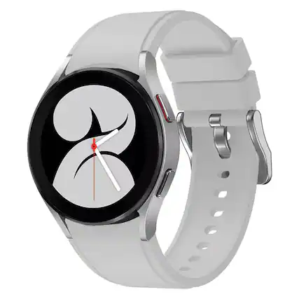 Front. StrapsCo - Active Band Silicone Rubber Watch Strap For Samsung Galaxy Watch 7 - Soft Grey.