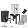 Hike Crew - 14-Piece Outdoor Turkey Fryer Kit W/30Qt Boiler Pot, 10Qt Turkey Fryer Pot, Stand & More - Stainless Stee;