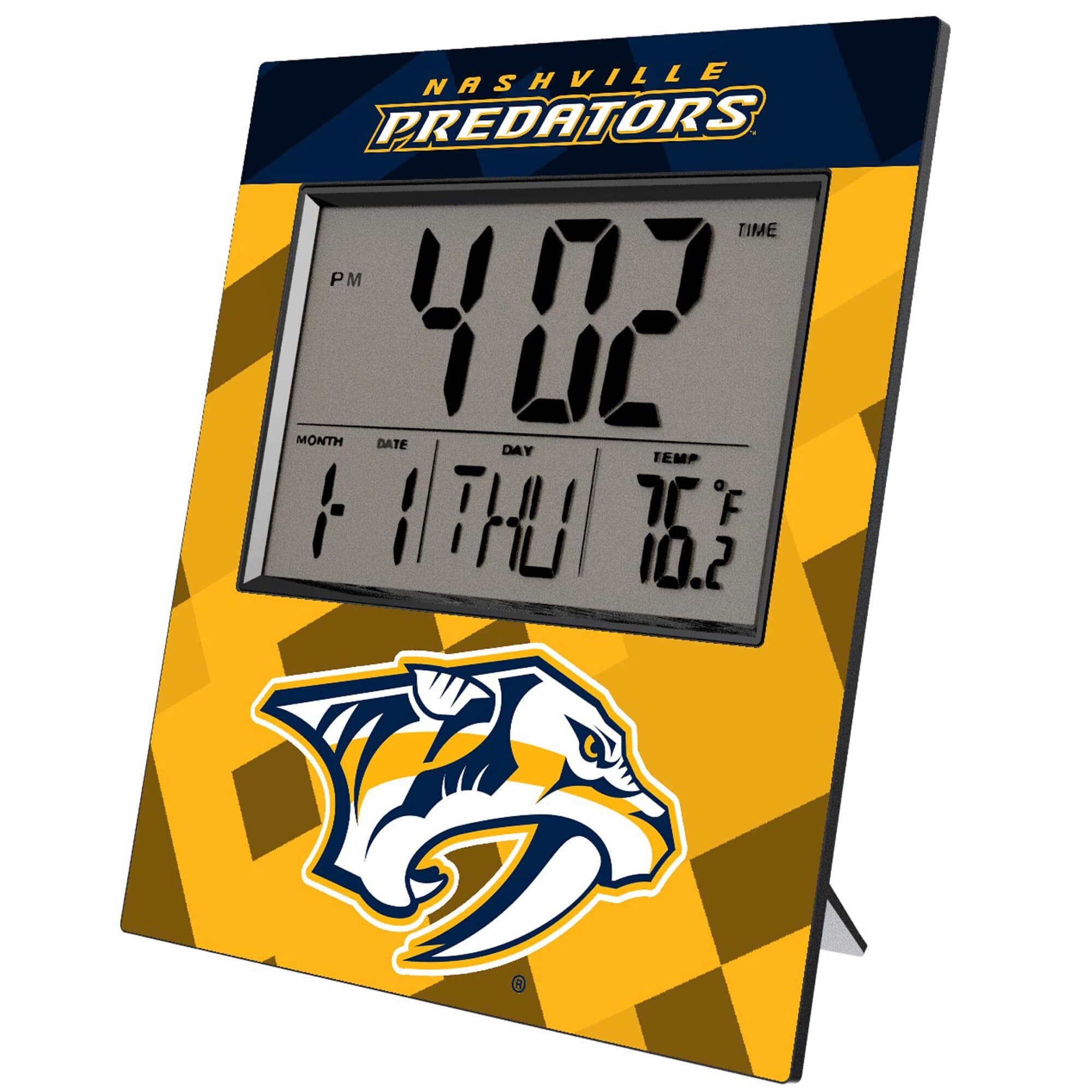 Keyscaper - Nashville Predators Color Block Digital Desk Clock - Multicolor