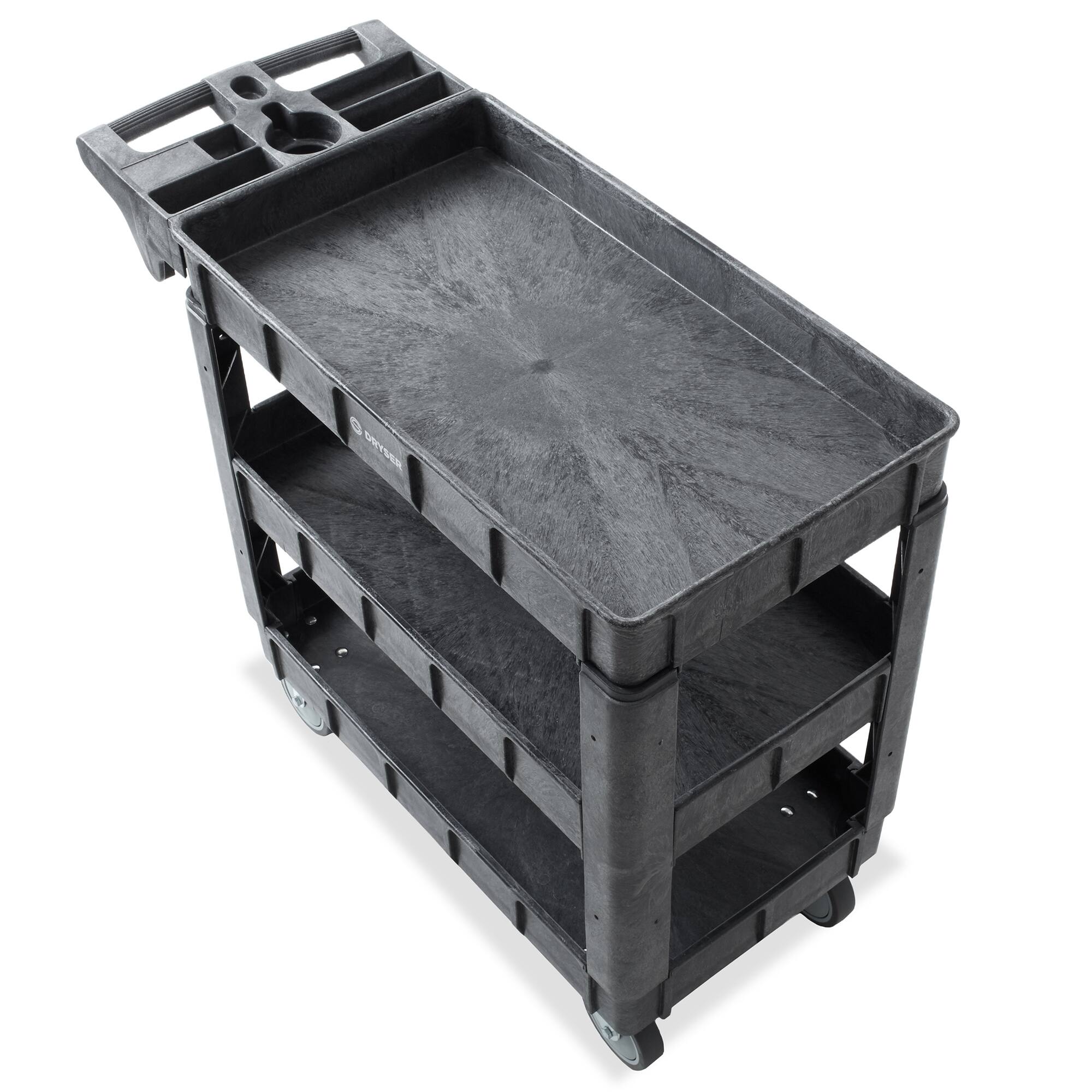 Alt View 1. Dryser - Utility Service Cart with Tiers - 550 -lb Capacity - 5-in Wheels - Black.