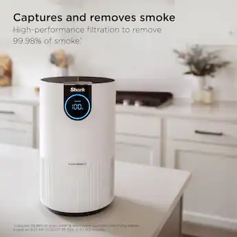 Shark Air Purifier with Nanoseal HEPA, Cleansense IQ, Odor Lock, Cleans up to 500 sq. ft White HP102