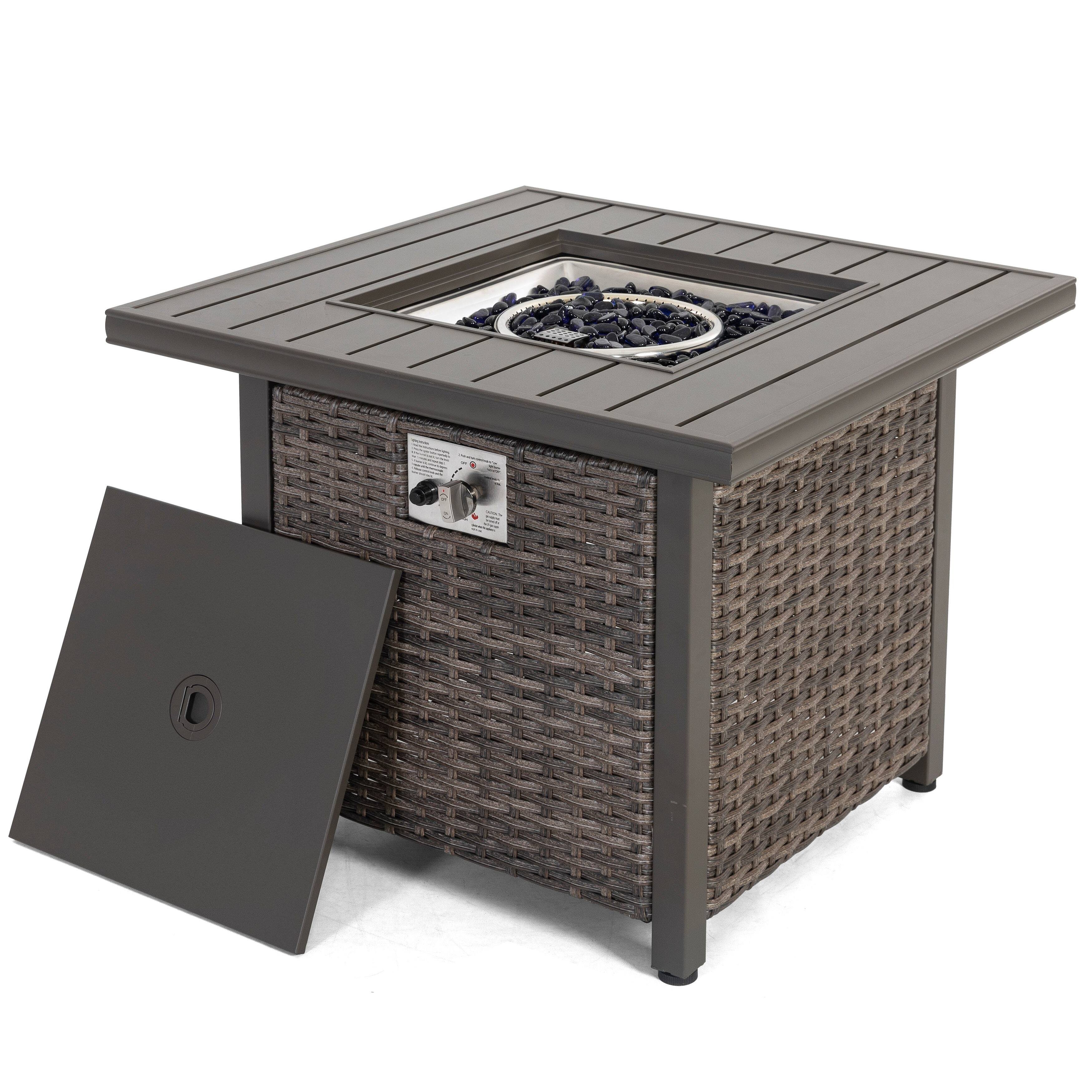 Alt View 7. Nuu Garden - Outdoor 43" Fire Pit Table, 50,000 BTU Propane Fire Pit with Lid - Brown.
