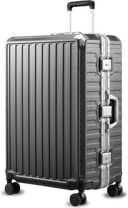 LUGGEX - 28 Inch Aluminum Frame Zipperless Polycarbonate Spinner Hard Shell Suitcase - ZX-Core - Black