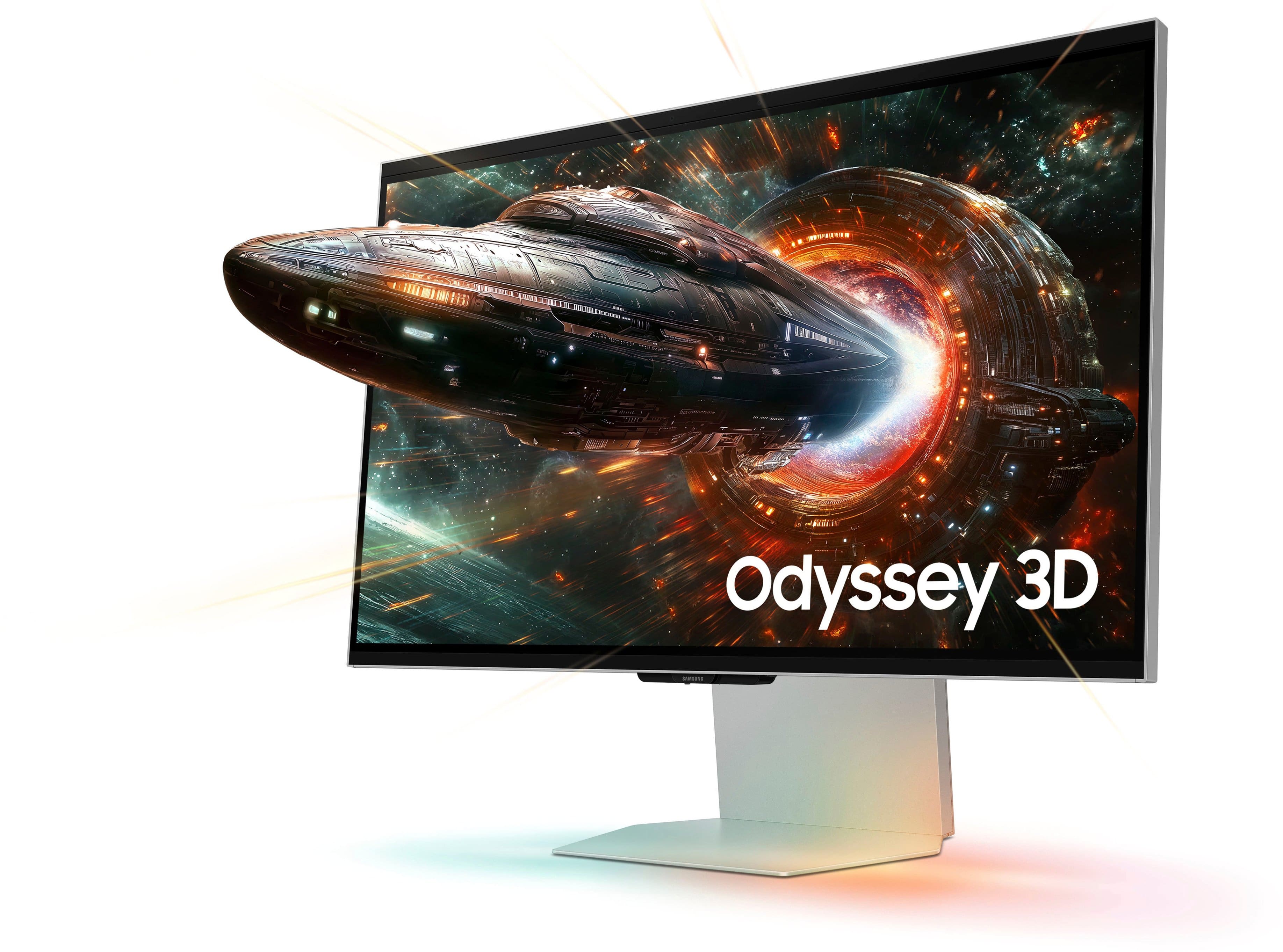 Alt View 14. Samsung - 27" Odyssey Glasses Free 3D G90XF 4K UHD, 165Hz, 1ms, G-SYNC Compatible and FreeSync Prem Pro Gaming Monitor - Mercury Silver.