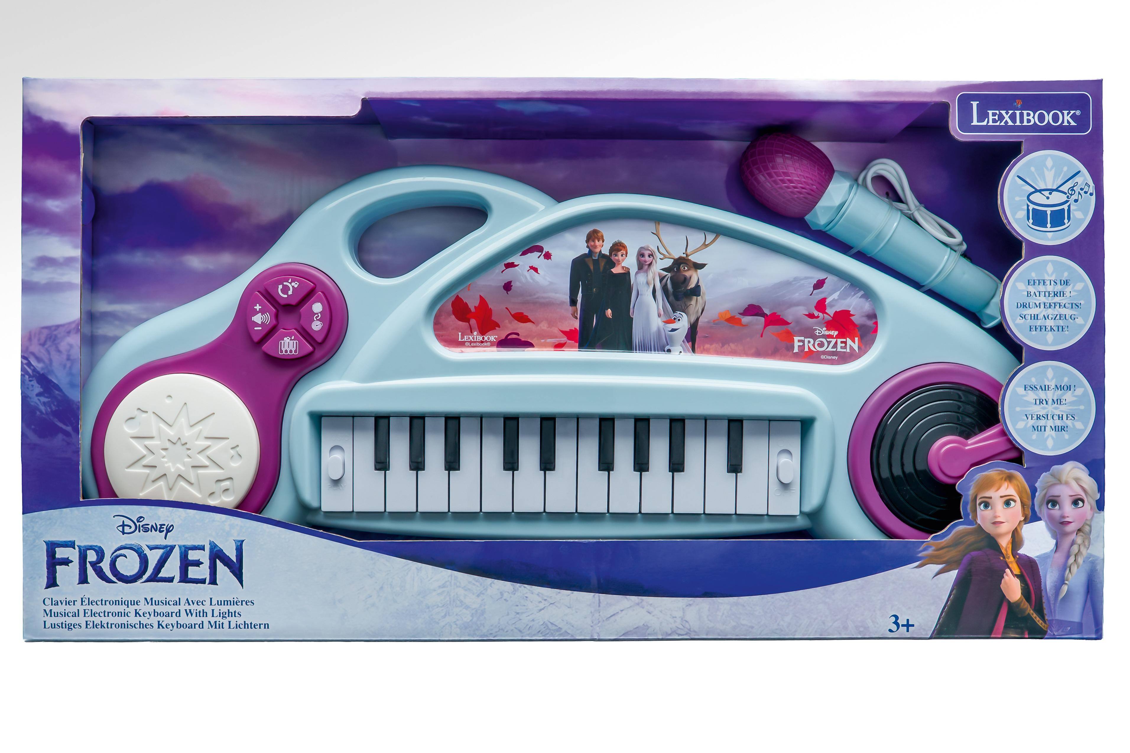 LEXIBOOK  
LEXTBOOK - BaU Disney FROZEN - LTEIS D BAFIERIE DRLM EFFECTS SCHLAGZEUG EFFEKTE: ESSAIE-MOI! EAS MOI IKY ME VERSE CH ES MIT MIK: Disney FROZEN Clavier Electronique Musical Avec Lumires Musical Electronic Keyboard With Lights Lustiges Elektronisches Keyboard Mit Lichtern 3+
