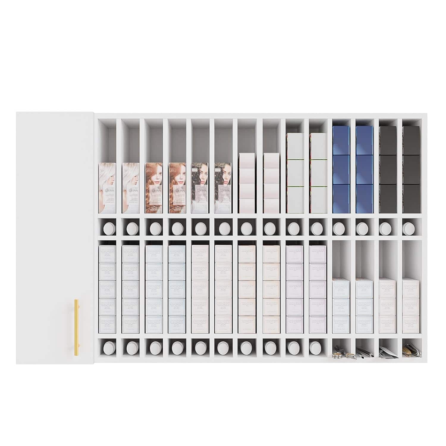 Photos - Wall Shelf Salon Professional Winado - Professional Hair Color Organizer Rack Salon Hair Color Tube Storage Cabinet with Adjustable Shelves for Makeup Bar 