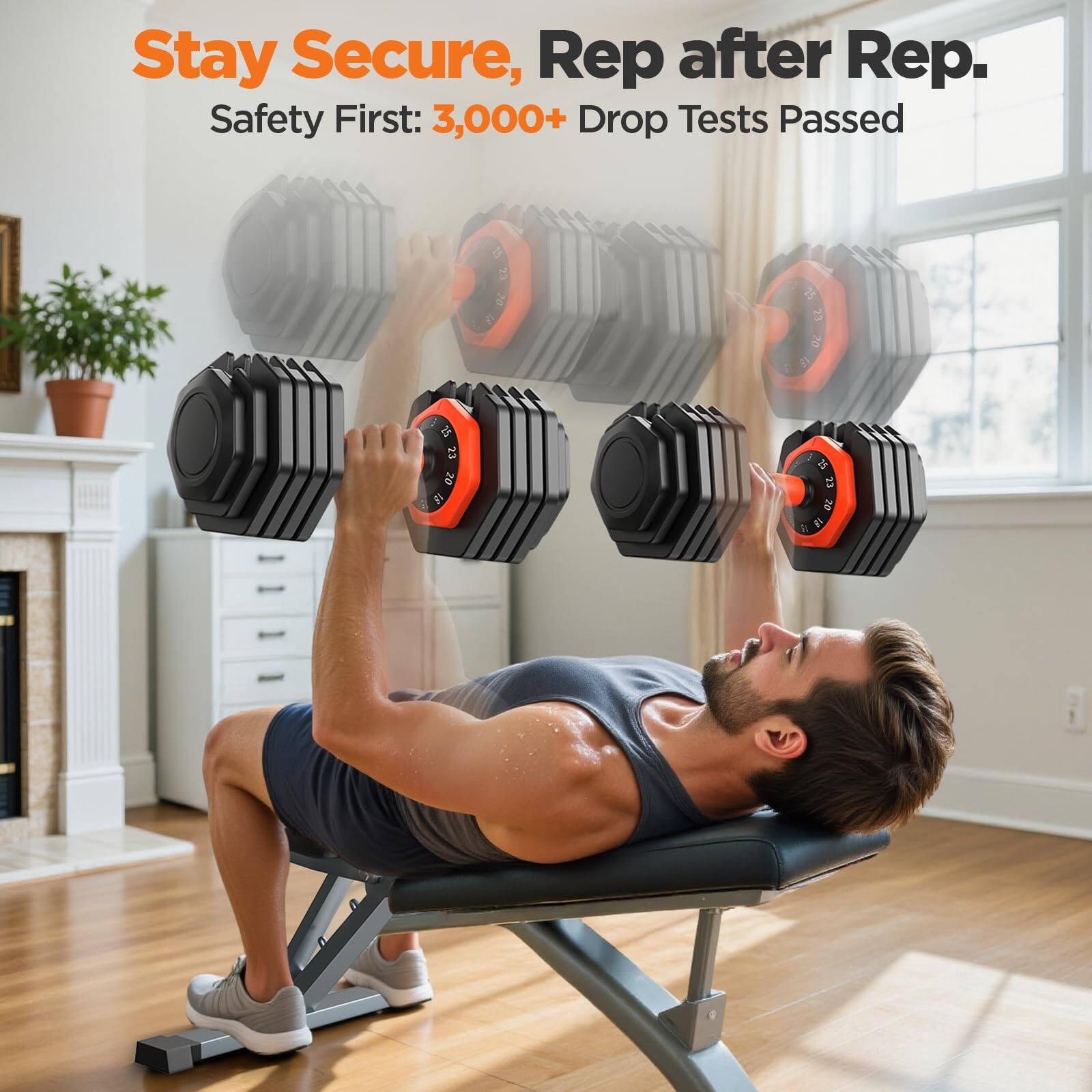 Stay Secure, Rep after Rep.  
Safety First: 3,000+ Drop Tests Passed