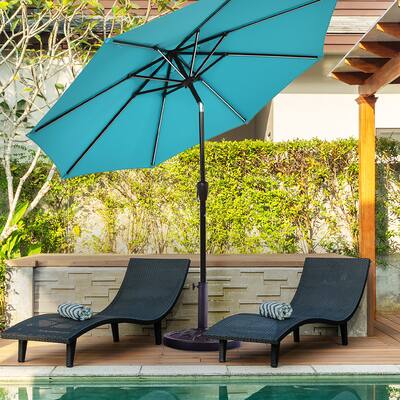 costway patio umbrella base for Half Umbrellas 48.5 lbs Water & Sand Fillable Umbrella Stand When empty Costway 19'' Patio 35 LBS