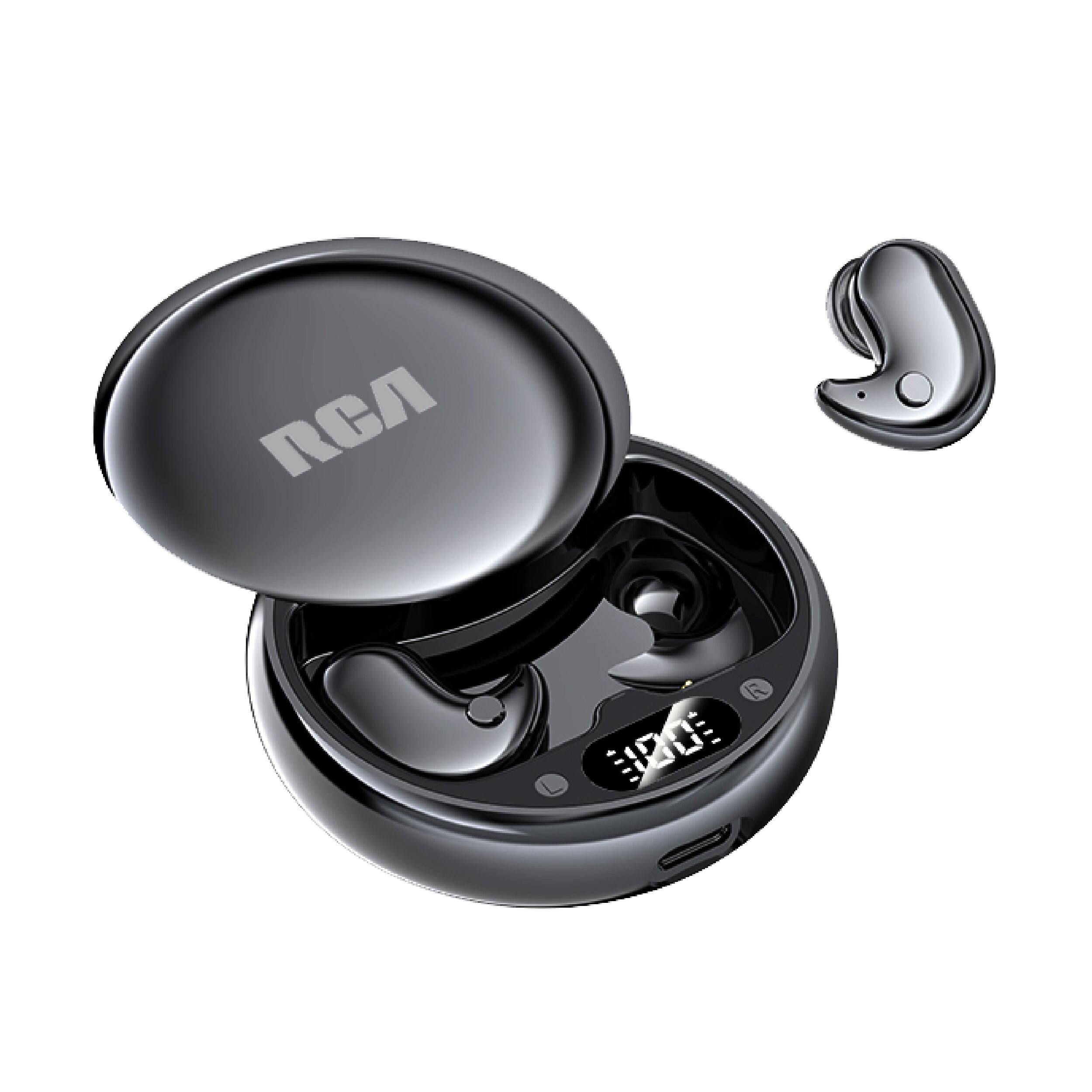 Front. RCA - Wave-80 True Wireless Earbuds, 20H Playtime, Hi-Res Audio, Big Bass - Black.