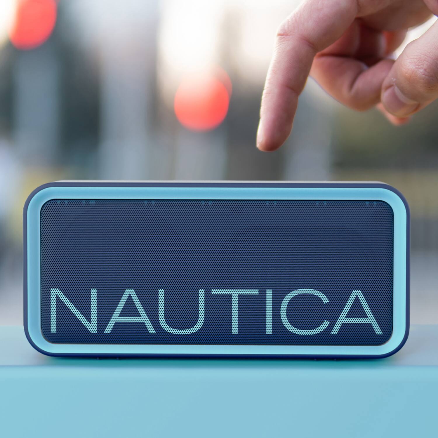 Angle. Nautica - Nautica SP100 True Wireless Outdoor Speaker, IPX5 Waterproof Bluetooth Speaker with 2-Hour Quick Charge & 30-Day Standby - Navy-Blue.