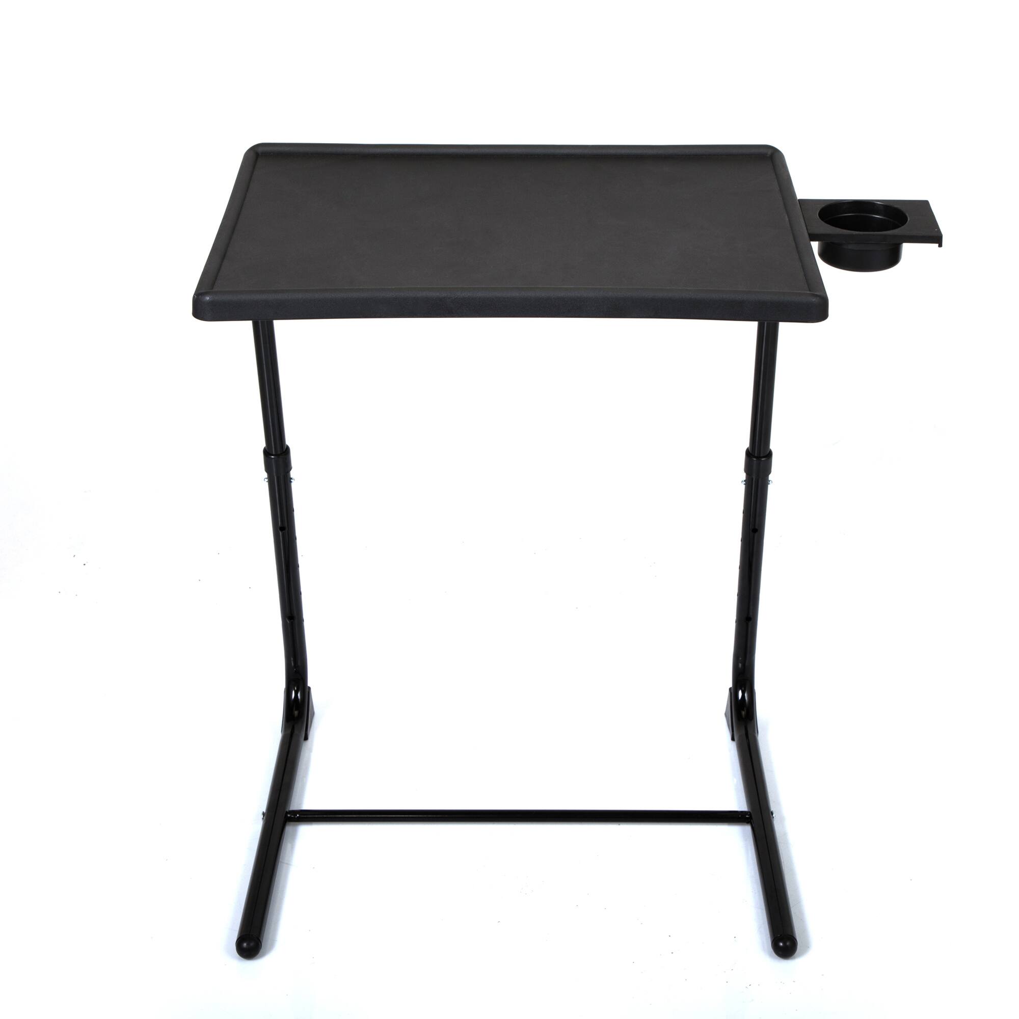 Alt View 6. Spaco - Spaco Portable Computer Desk, Height Adjustable 20-28 Inch, 6 Levels 3 Angles, Foldable Steel Frame, Cup Holder, 55LBS - Black.