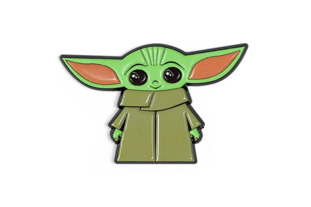 Front. SalesOne LLC - Star Wars Toynk Exclusive Enamel Pin Mandalorian Cartoon Child Baby Yoda Ears Up - Green.