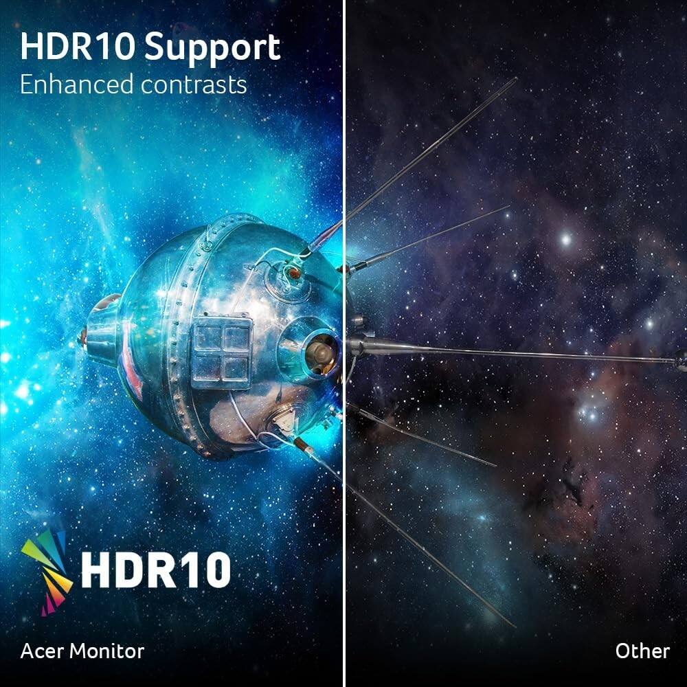 HDR10 Support  
Enhanced contrasts  

HDR10  

Acer Monitor  

Other