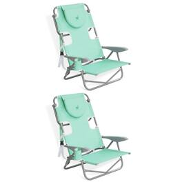 Ostrich - On Your Back Folding Reclining Outdoor Camping Lawn Chair, (2 Pack) - Teal