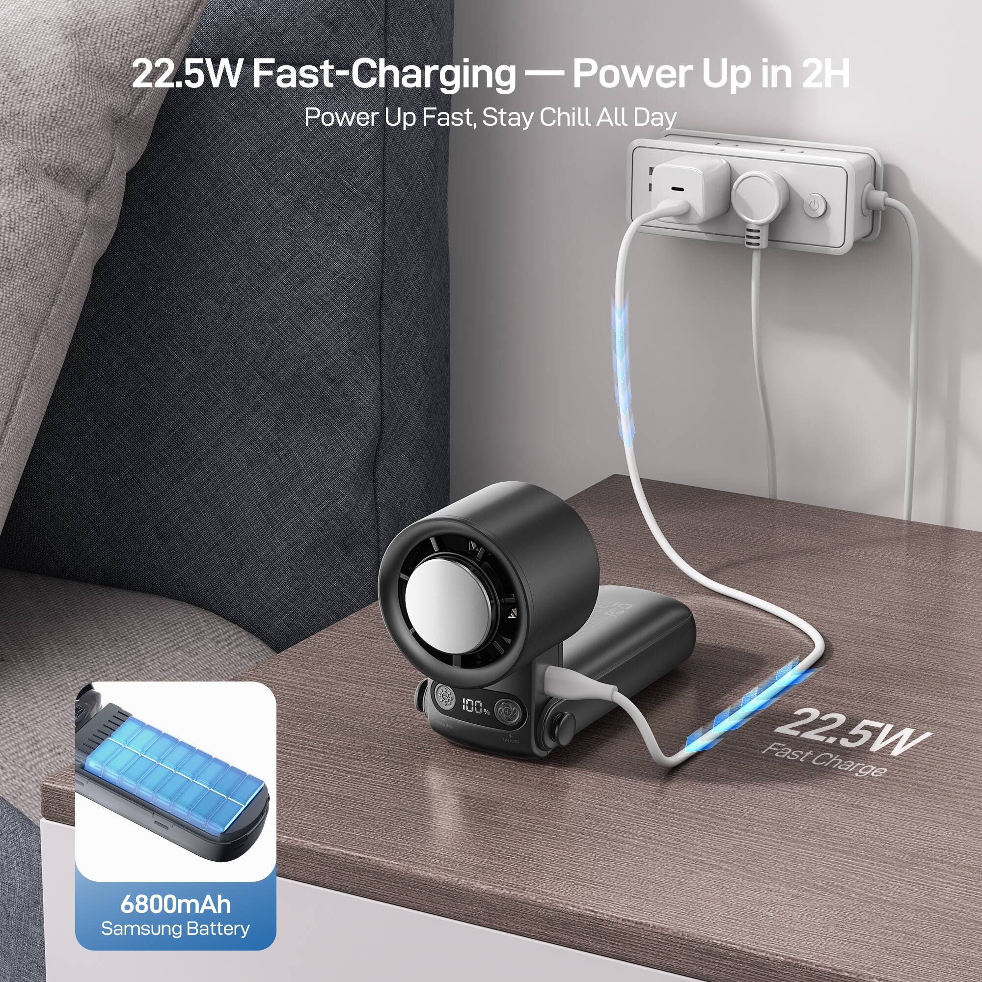 22.5W Fast-Charging - Power Up in 2H  
Power Up Fast, Stay Chill All Day  

- 10US d Fast 22.5W Charge  
- 6800mAh Samsung Battery