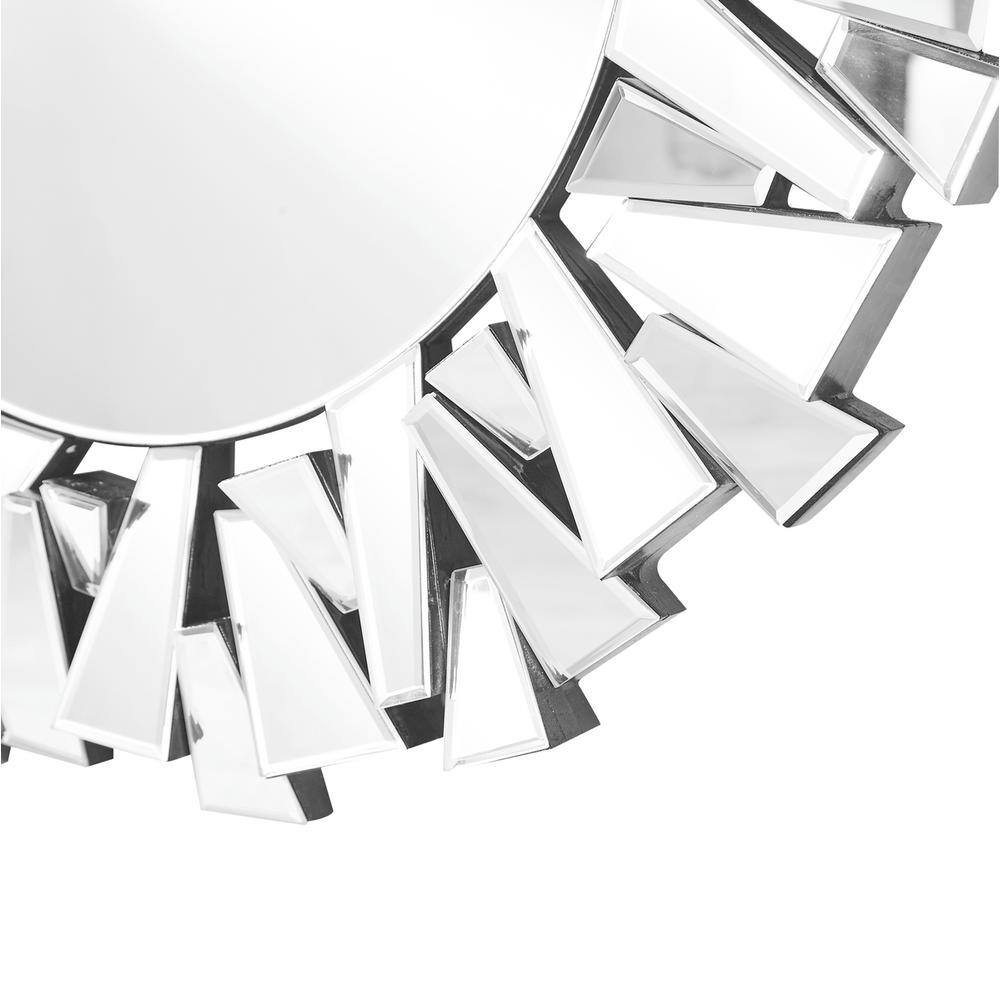 Left. Elegant Decor - Sparkle 39.5 in. Contemporary Round Mirror in Clear - Clear.