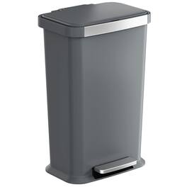 iTouchless - 13.2 Gallon SoftStep Prime Kitchen Trash Can with Durable Pedal and AbsorbX Odor Filter - Gray