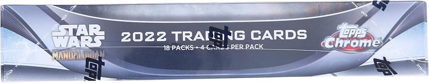 STAR WARS  
2022 TRADING CARDS  
18 PACKS - 4 CARDS PER PACK  
Chrome  
MANDALORIAN  
TOPPS