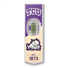 YouTheFan - TCU Horned Frogs 6'' x 19'' 3D StadiumView Banner - Multicolor
