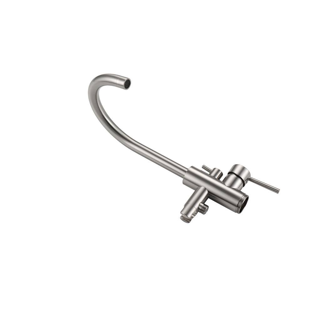 Alt View 1. Elegant Kitchen and Bath - Steven Floor Mounted Roman Tub Faucet with Handshower in Brushed Nickel - Brushed Nickel.