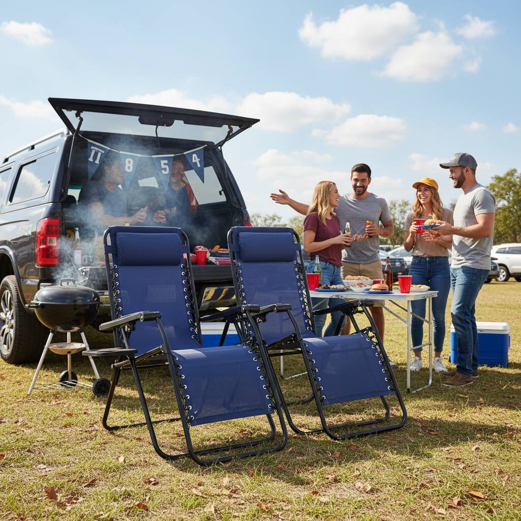 Alt View 2. AOITUN - 2-Pack Blue Zero Gravity Chairs - Outdoor Chaise Loungers for Adults, Folding Reclining Chair - Blue.
