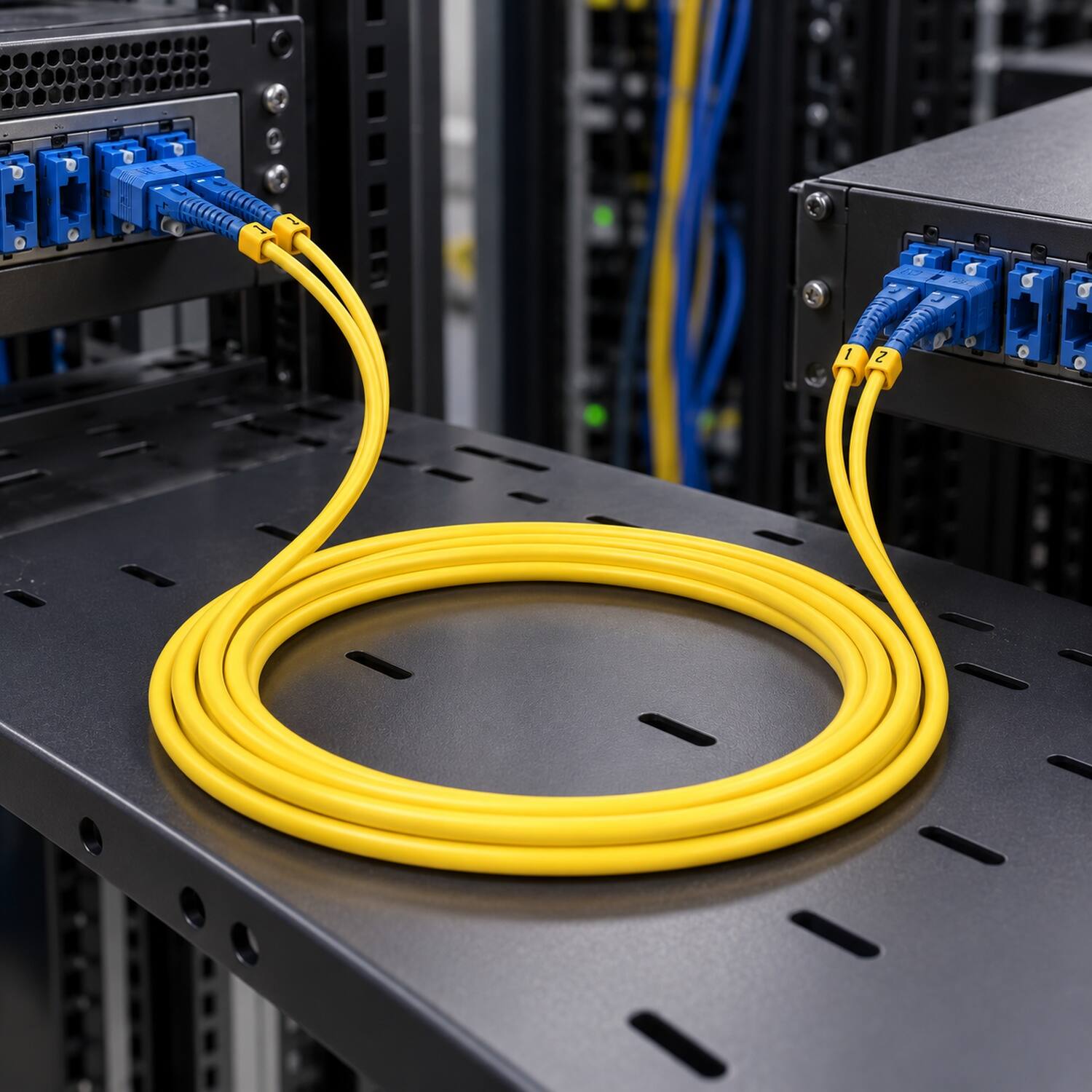 Left. Sanoxy - 3m SC/SC Duplex 9/125 Single Mode Fiber Optic Cable - Multi.