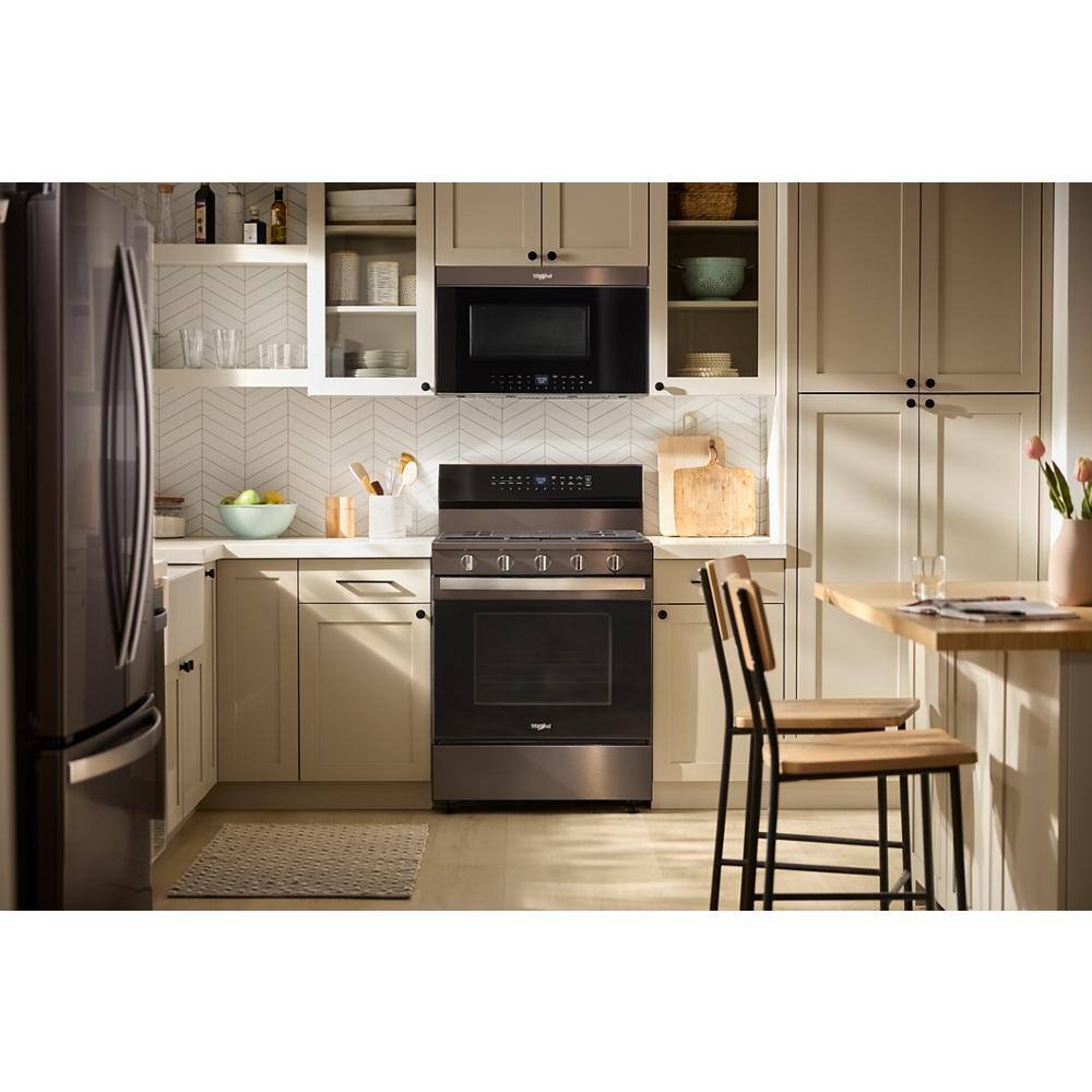 Alt View 11. Whirlpool - 5.0 Cu. Ft. Freestanding Gas Range with Air Cooking Technology - Black-on-Stainless.