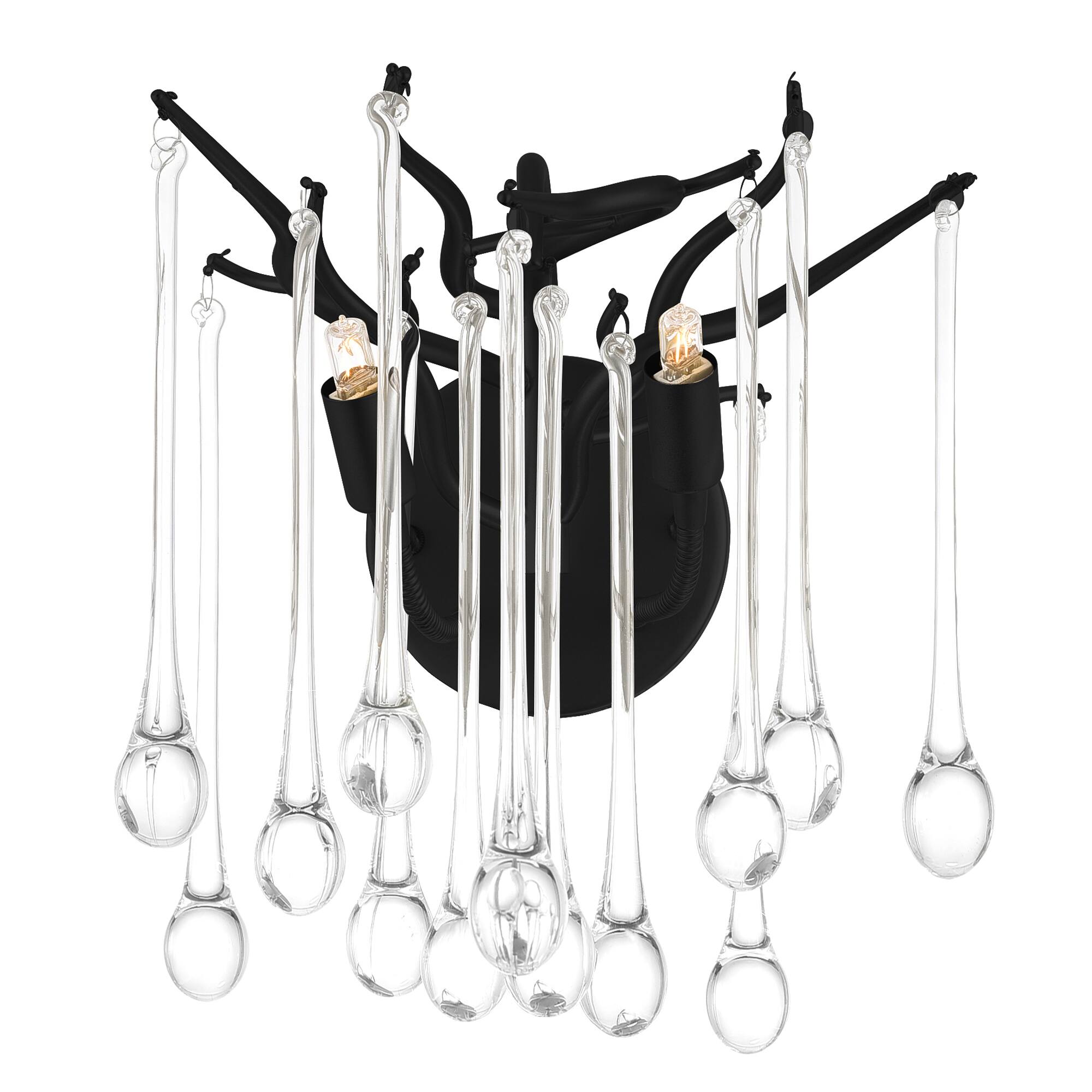 Angle. CWI Lighting - Anita 2 Light Wall Sconce With Black Finish - Black.