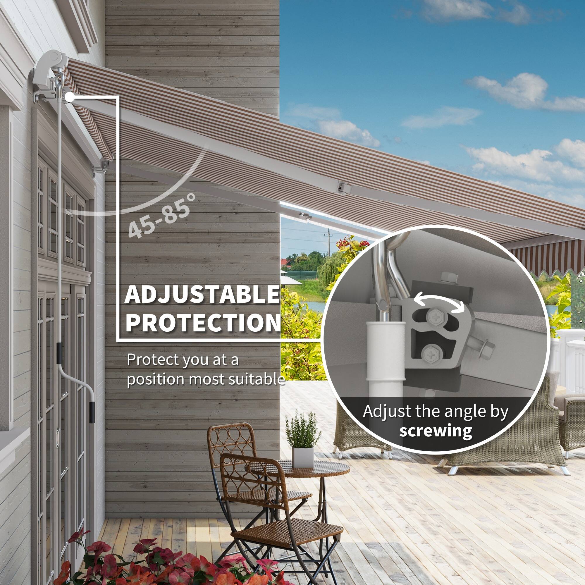 45-85° ADJUSTABLE PROTECTION
Protect you at a position most suitable
Adjust the angle by screwing