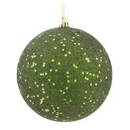Vickerman - 6" Sequin Ball Drilled 4 per Bag - Moss Green