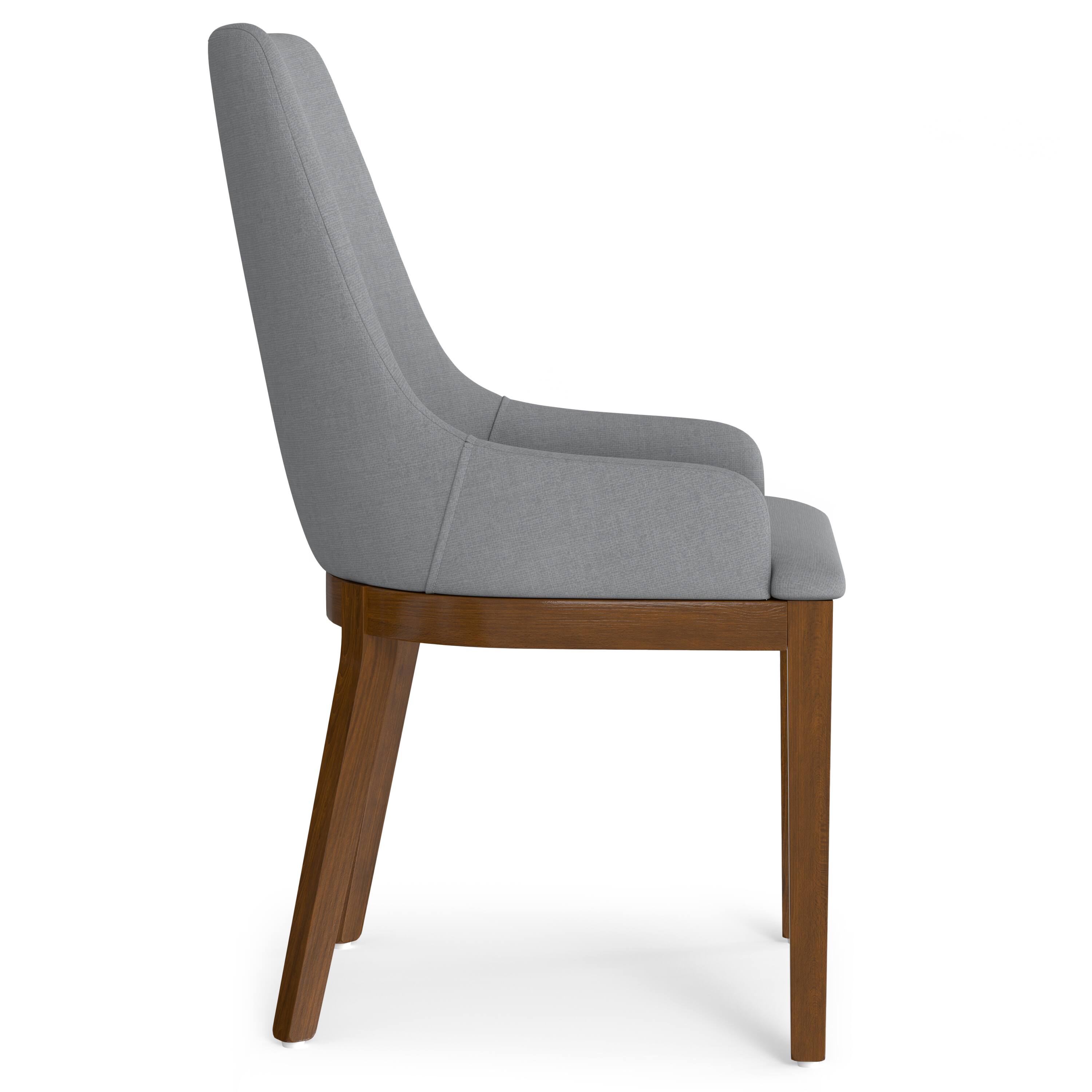 Alt View 1. Simpli Home - Stephanie Dining Chair (Set of 2) in Light Grey Linen Look Fabric - Light Grey.