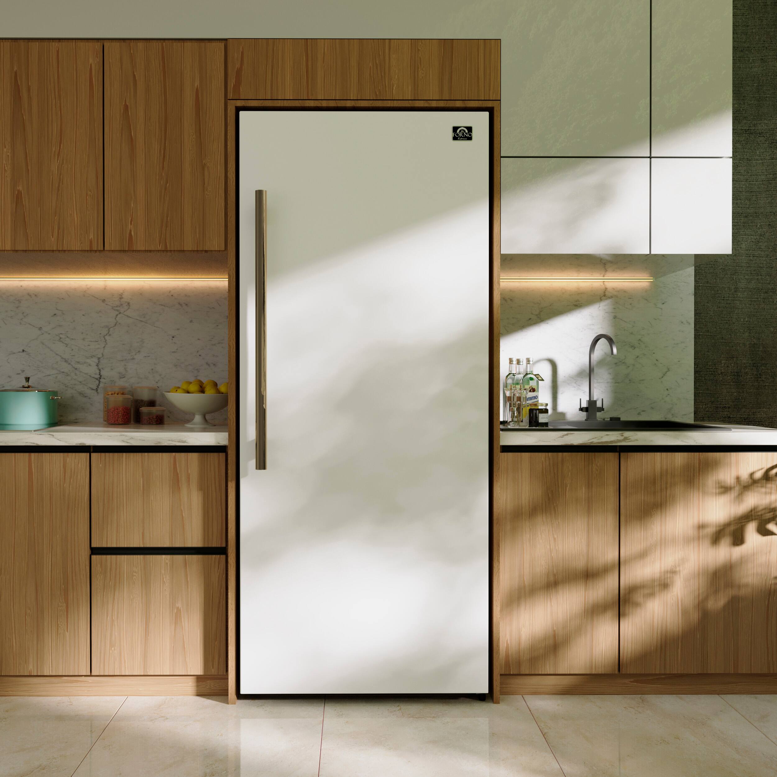 Alt View 12. Forno Appliances - Maderno 13.6 Cu. Ft. Right Swing Upright Convertible Freezer with Antique Brass Handles - White.