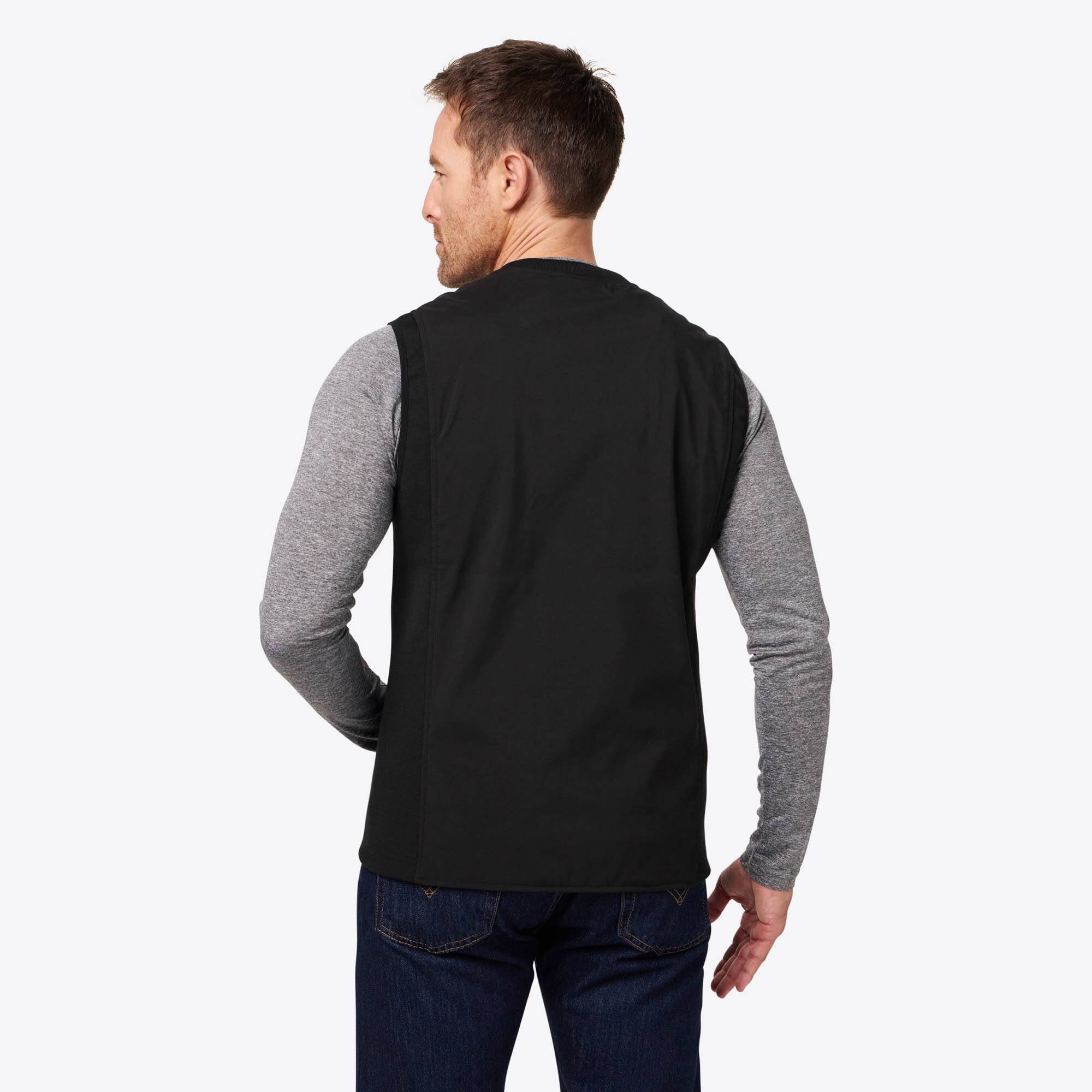 Back. Mobile Warming - Unisex Peak Heated Vest - Black.