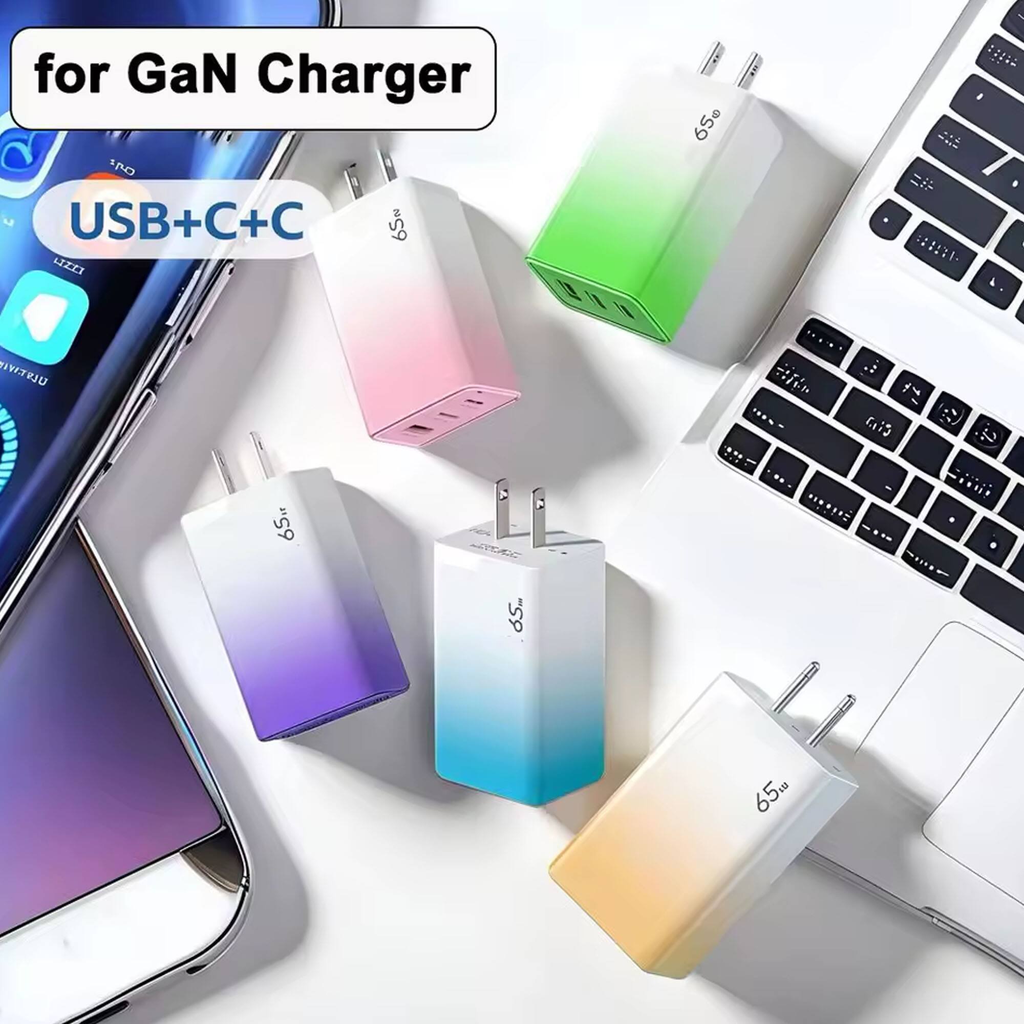 for GaN Charger  
USB+C+C  
65W  
LIZEI  
650  
a  
- 1  
VET  
ULVEWI  
RJU  
S  
4i  
65t  
AC  
"  
65m  
65(