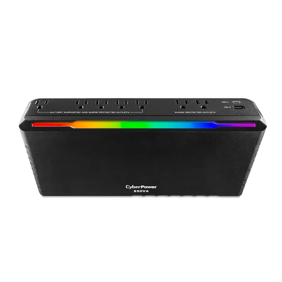 CyberPower GX950UC Gaming UPS System with RGB Lighting and USB Charging ...