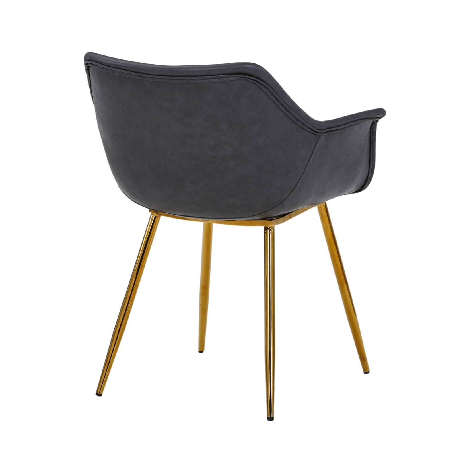 Alt View 6. LeisureMod - Markley 2-PCS Ergonomic Upholstered Leather Dining Chair - Modern Mid Century Industrial Kitchen Accent Chair - Charcoal Black.