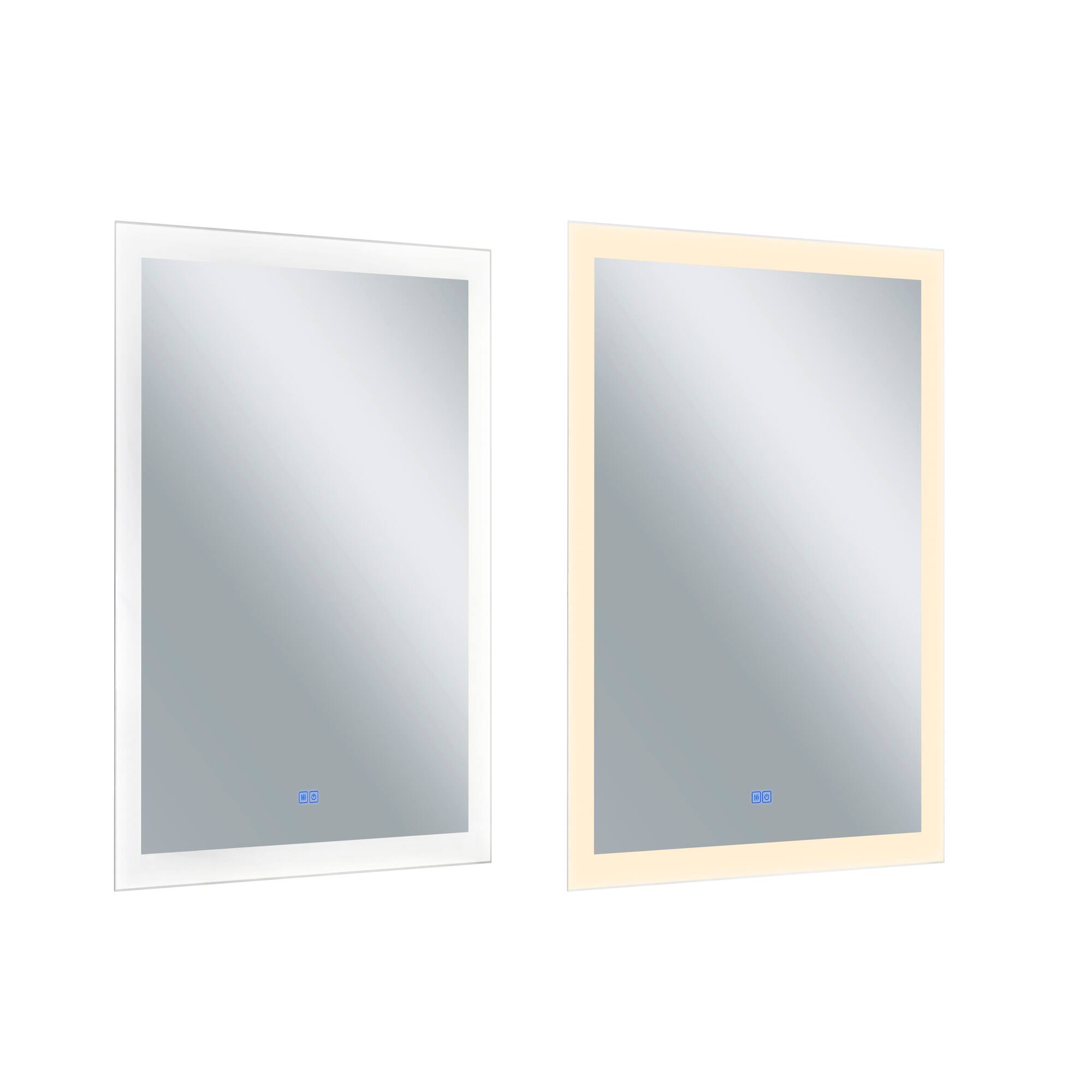 Angle. CWI Lighting - Abigail Rectangle Matte White LED 30 in. Mirror From our Abigail Collection - White.