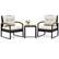 Front. Costway - 3 PCS Patio Conversation Set with Coffee Table Solid Acacia Wood Armrests Tabletop - Mix Brown,Off White.