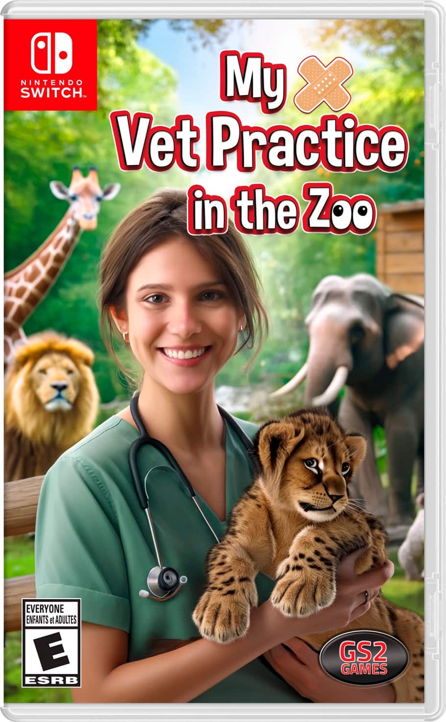 Nintendo Switch My Vet Practice in the Zoo is a game for everyone, including children and adults. It has an ESRB rating of GS2, indicating that it is suitable for a general audience.