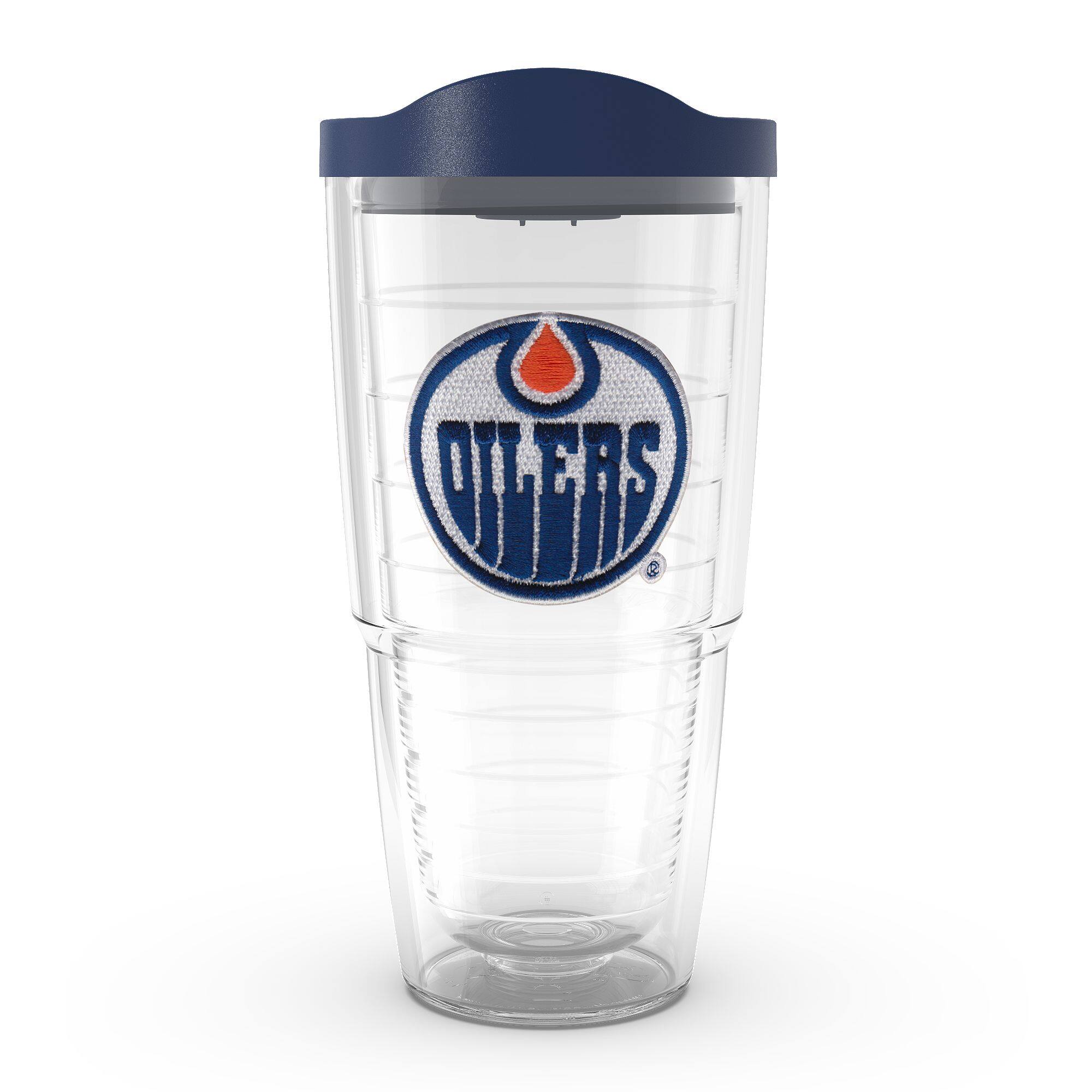 Front. Tervis - Edmonton Oilers 24oz. Emblem Classic Tumbler - Multicolor.