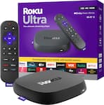 Roku - Ultra | 4K/HDR10+/Dolby Vision & Atmos Streaming Device with Rechargeable Backlit Voice Remote Pro - Free & Live TV - Black