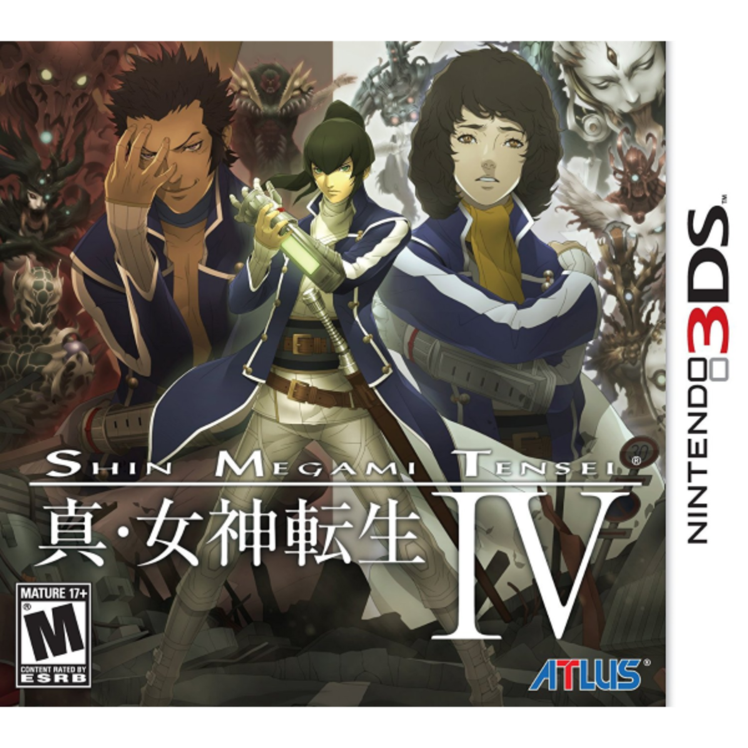 Shin Megami Tensei IV  
真・女神転生 IV  

Nintendo 3DS  

Mature 17+  
Content Rated by ESRB  

Atlus - M (Mature 17+)