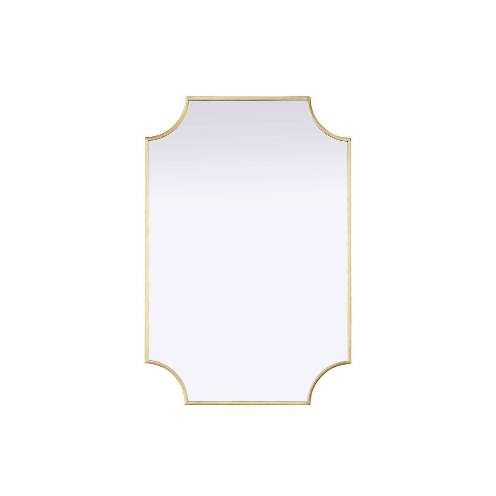 Alt View 3. Elegant Kitchen and Bath - Notched Metal Mirror 24x36 inch in Brass - Brass.