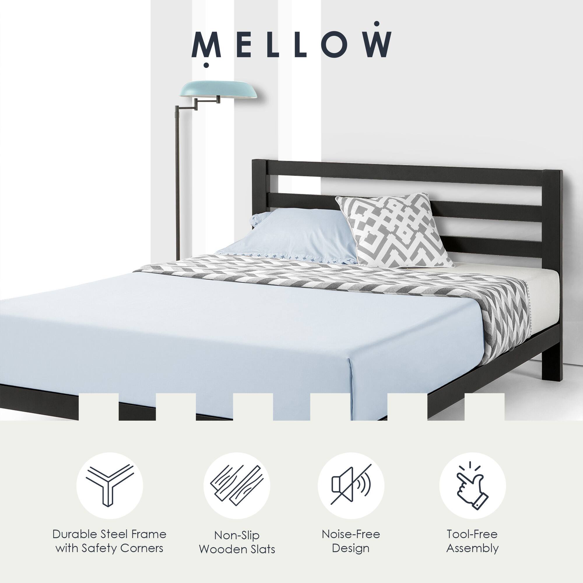 MELLOW

- Durable Steel Frame with Safety Corners
- Non-Slip Wooden Slats
- Noise-Free Design
- Tool-Free Assembly