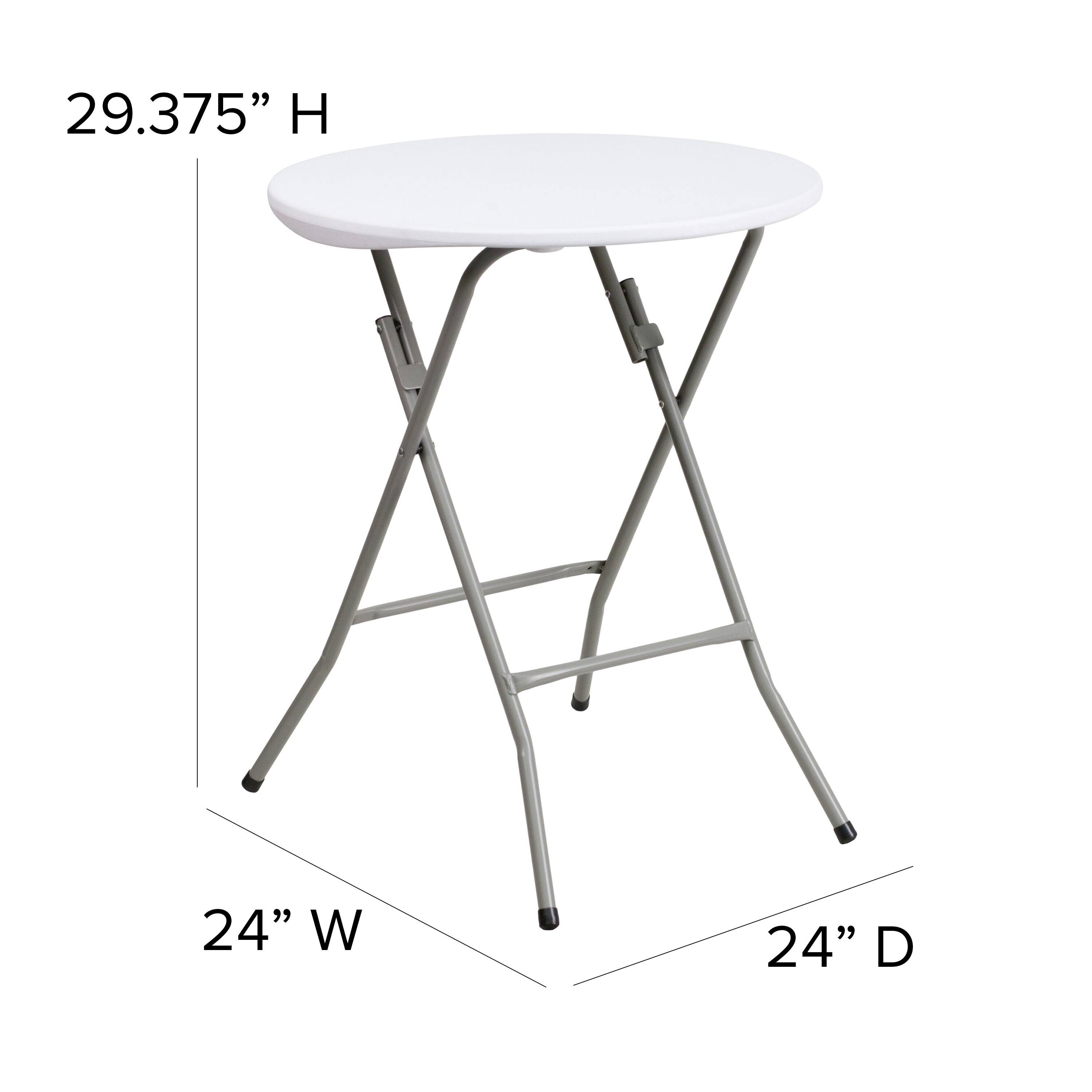 Alt View 15. Alamont Home - 2-Foot Round Plastic Folding Table - Granite White.