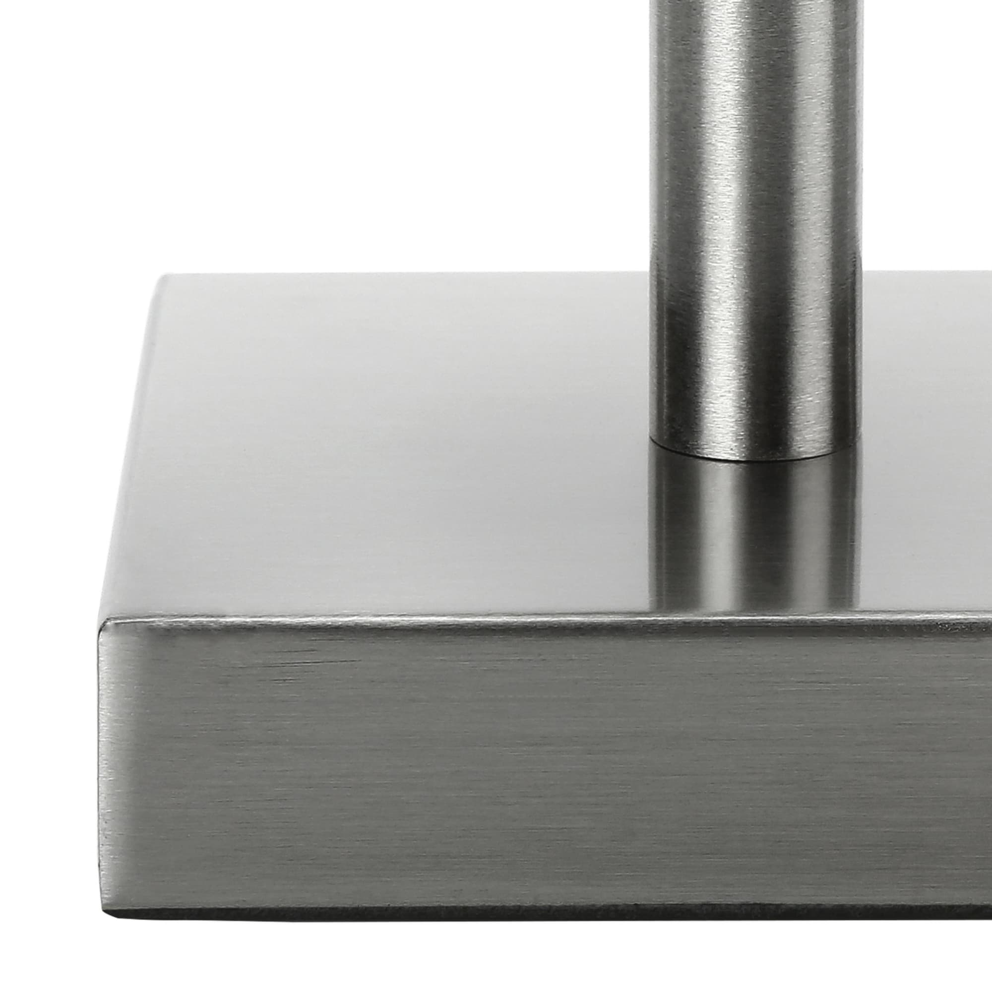 Alt View 3. Luckbyte - 2 Pack 17 Inch Nickel Metal Table Lamp USB Port Ivory Shade Contemporary Lighting.