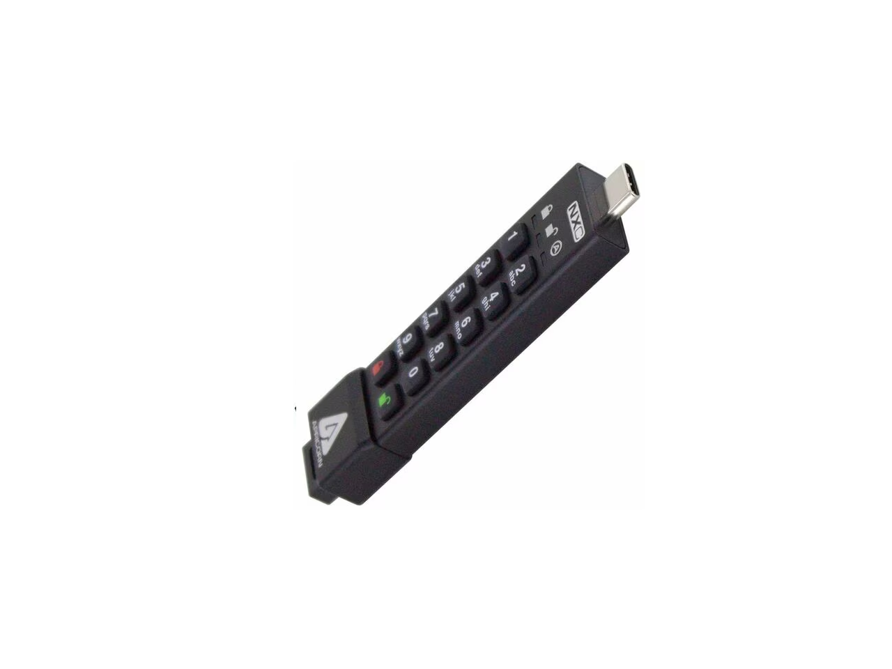 Apricorn - Aegis Secure Key 3NXC 512GB USB 3.2 Type C Flash Drive - 625 MB/s - 256-bit AES-XTS - TAA Compliant - Black