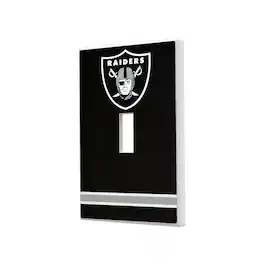 Keyscaper - Las Vegas Raiders Stripe Single Toggle Light Switch Plate - Multicolor